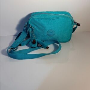 Kipling Vibrant Teal Crossbody Bag with Keychain